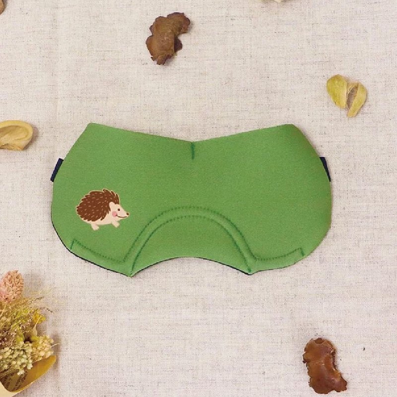 Hedgehog Green-Steam Eye Love Steam Shapeable Shading Eye Mask Christmas Gift - Eye Masks - Other Materials Green