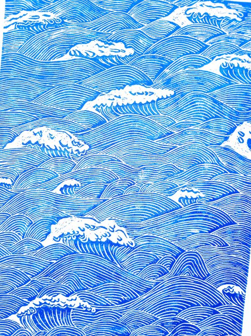 Digital】Blue fish Linocut poster Printable wall art Bedroom wall decor  INSTANT DOWNLOAD - Shop daashart Digital Portraits, Paintings &  Illustrations - Pinkoi