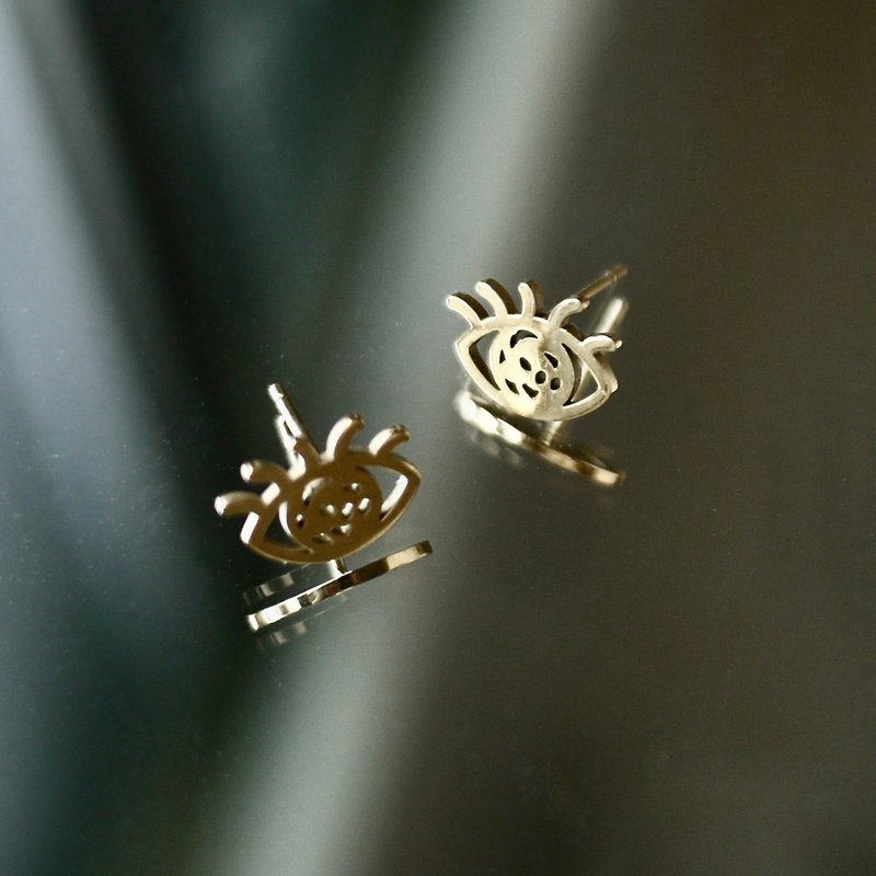 eye earrings - Earrings & Clip-ons - Stainless Steel Gold