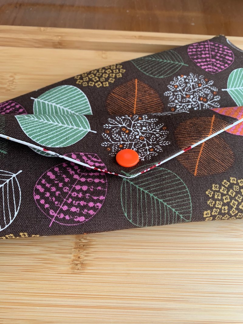 文青風環保筷袋 ~ 深情楓紅 耐看咖 收納包.交換禮物.環保.氣質 - 居家收納/收納盒/儲物盒 - 棉．麻 咖啡色