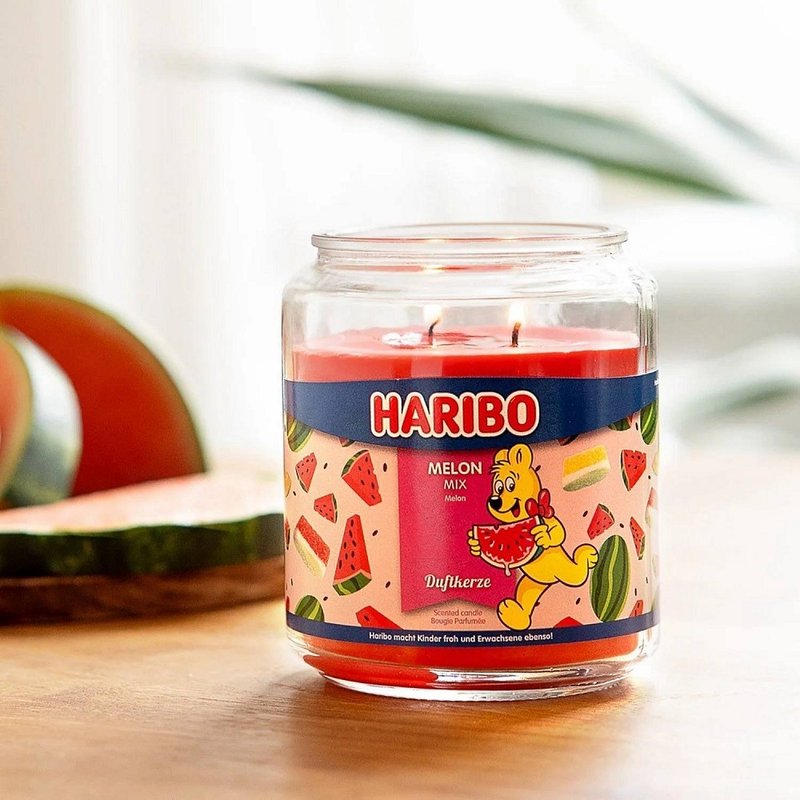 HARIBO CANDLE 香氛蠟燭 - 西瓜家族 - 香氛蠟燭/燭台 - 玻璃 紅色