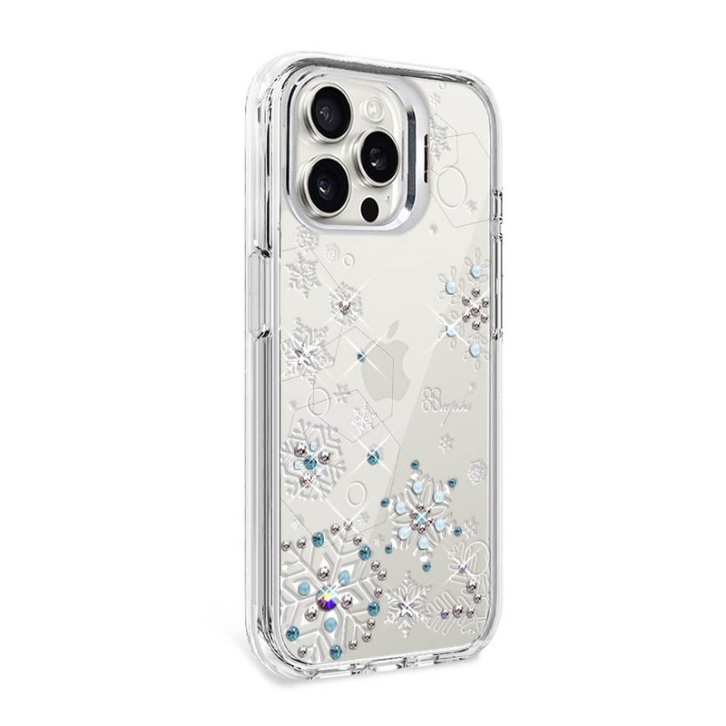 iPhone 全系列 防震雙料隱形立架水晶彩鑽手機殼-紛飛雪 - 手機殼/手機套 - 其他材質 多色