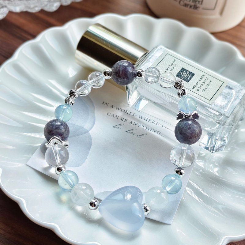 【藍玉髓x海藍寶手鏈】生命靈數|溝通表達大躍進 - 手鍊/手環 - 水晶 藍色