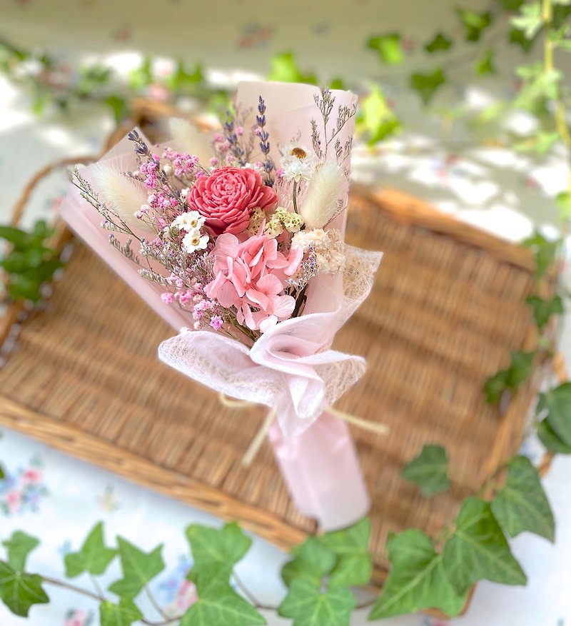 Masako berry powder lavender dry bouquet immortal flower dry flower Korean packaging - ช่อดอกไม้แห้ง - พืช/ดอกไม้ 