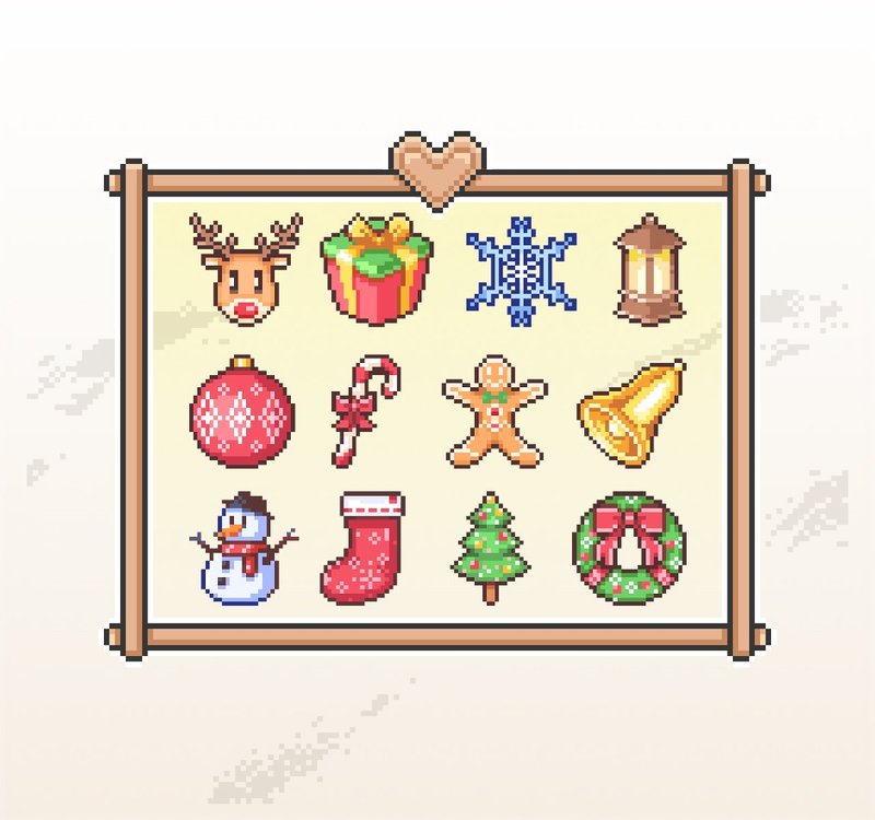 Twitch 表情符號貼圖 忠誠點數 可愛像素風 聖誕節 雪花 - 電腦手機桌布/貼圖/App 圖示 - 其他材質 