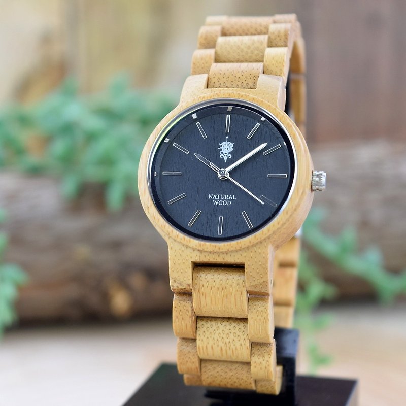 EINBAND Dank Bamboo 32mm Wooden Watch - นาฬิกาคู่ - ไม้ สีนำ้ตาล