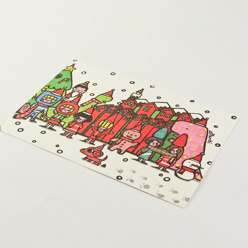 聖誕節明信片 - 心意卡/卡片 - 紙 紅色