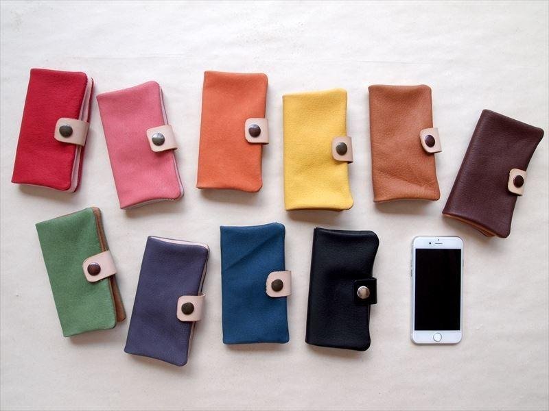 【オーダーメイド 定番カラー】豚革やわらかスマホケース【多機種対応】レザーカバー【iphone6,xperia】 - 其他 - 真皮 粉紅色