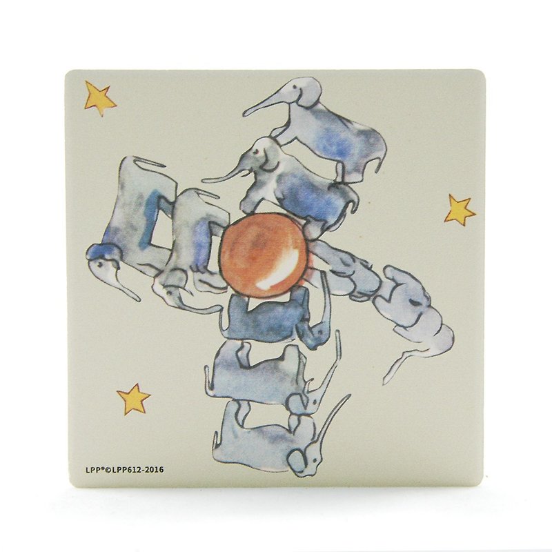 The Little Prince Classic authorization - water coaster: Elephant Planet] (circle / square) - Coasters - Pottery Blue