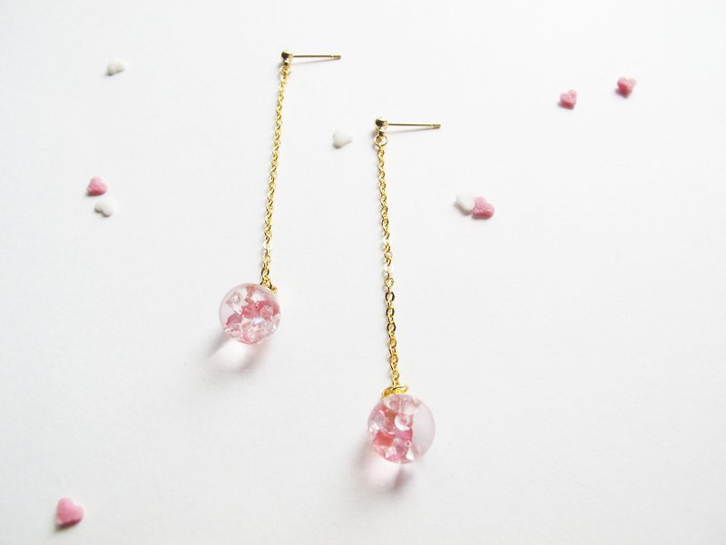 * Rosy Garden * Cherry blossom pink crystal earrings - ต่างหู - กระดาษ สึชมพู
