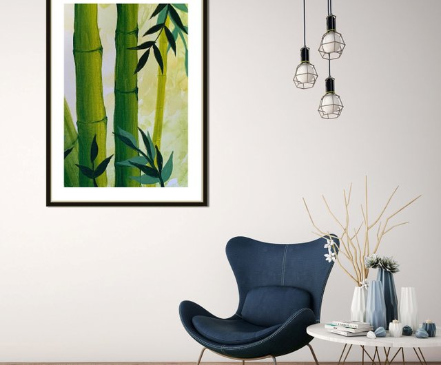 竹の絵植物の壁の芸術植物の絵キッチンの装飾ぶら下げ画像 - ショップ