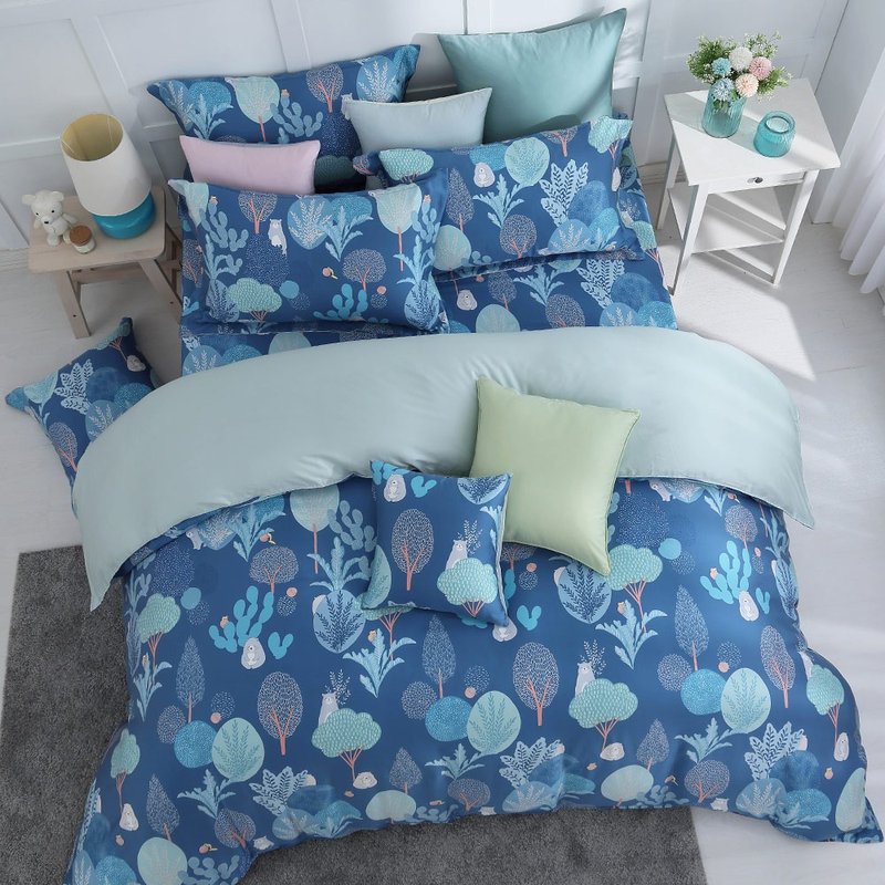 Hongyu 300 Woven Tencel Duvet Cover Bed Bag Set Bam Bam (Double/Extra Large/Extra Large) - เครื่องนอน - วัสดุอื่นๆ สีน้ำเงิน