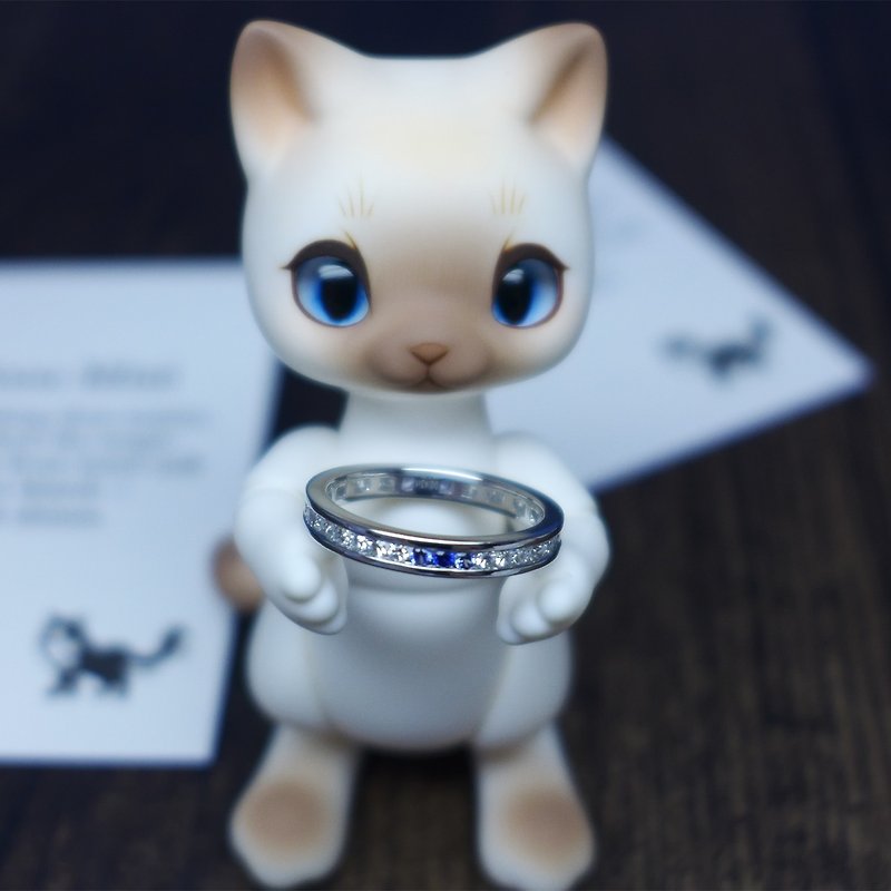 (Eco-friendly)Royal Blue - Wedding Band Eternity Ring - Couples' Rings - Gemstone Blue