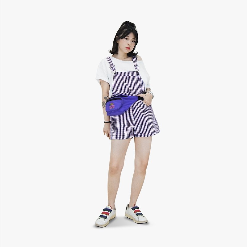 A‧PRANK: DOLLY :: Vintage VINTAGE brand NO BOUNDARIES purple white plaid shorts (P708021) - Overalls & Jumpsuits - Cotton & Hemp 