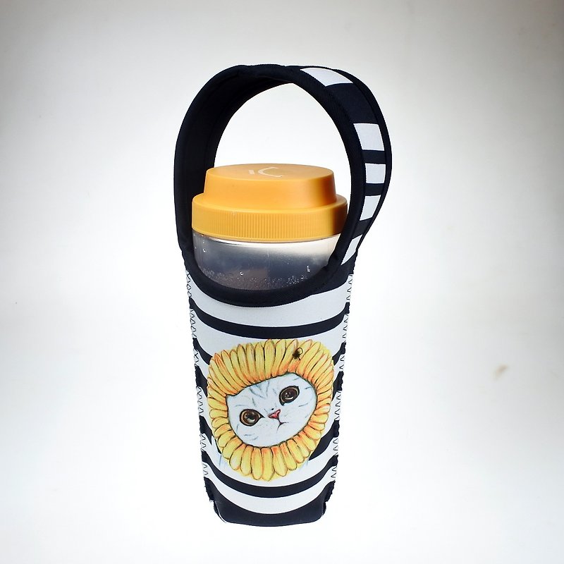 Three cats cat pattern eco-friendly beverage bags warm sunflower cat - Beverage Holders & Bags - Polyester 