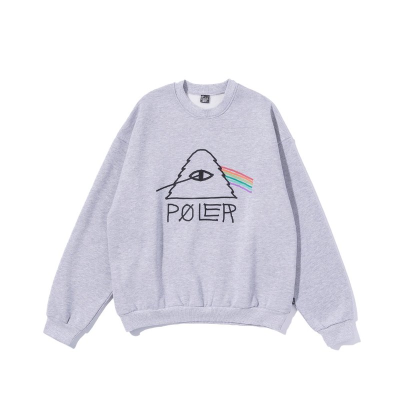 Japan Limited POLER PSYCHEDELIC CREW Yamaha Eyes Rainbow Classic University T / Gray - Unisex Hoodies & T-Shirts - Other Materials Gray