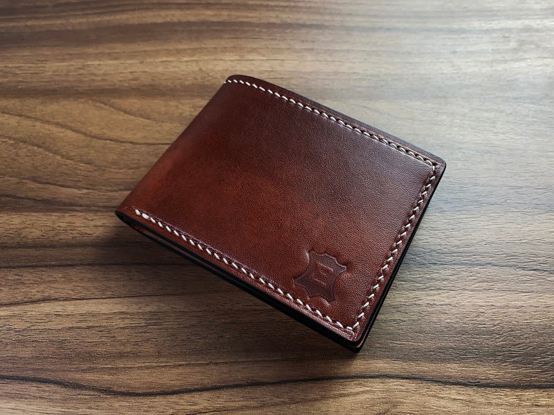 Eisen leather special color only one classic handmade vegetable tanned leather short clip stb-0811 - Wallets - Genuine Leather 