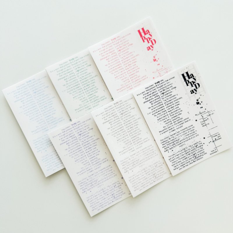 Happy day transparent stickers - 貼紙 - 紙 