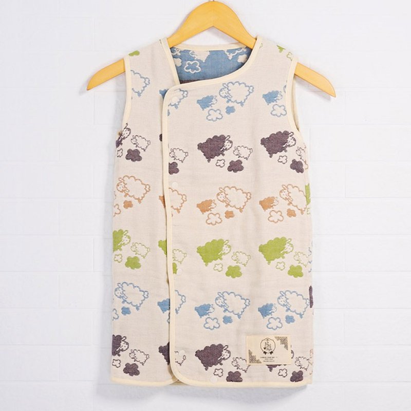 Six-fold gauze anti-kick vest nightgown-parent-child sheep XL - อื่นๆ - ผ้าฝ้าย/ผ้าลินิน 