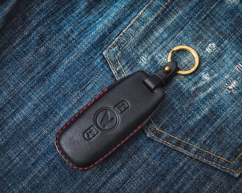 【現貨版】本田 HONDA CB350 400 CB1100 Gold wing 機車鑰匙包鑰 - 鑰匙圈/鑰匙包 - 真皮 黑色