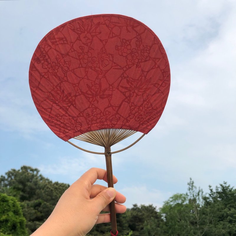 SUINPAPER Suin Neunghwaji Handmade Fan_Red - 其他家具 - 紙 紅色