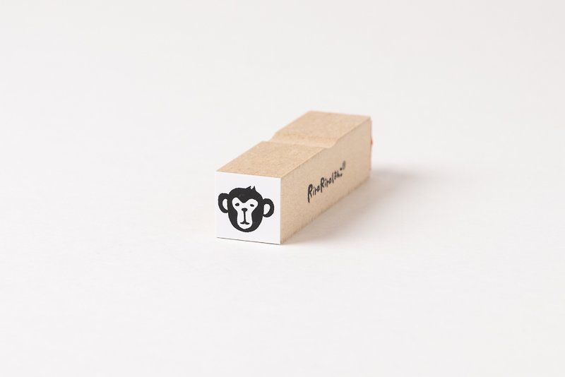 Monkey*face only*rubber stamp*15mm square*R013 - ตราปั๊ม/สแตมป์/หมึก - ไม้ 