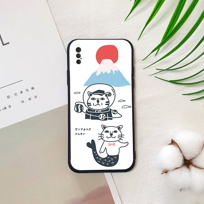 Mount Fuji Mermaid Cat Phone Case - Phone Cases - Silicone White