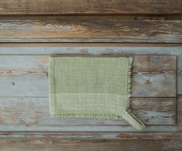 Vegetable-dyed handwoven fabric/multi-color hanging hand towel/keratin towel  - Shop YOUNGA Towels - Pinkoi