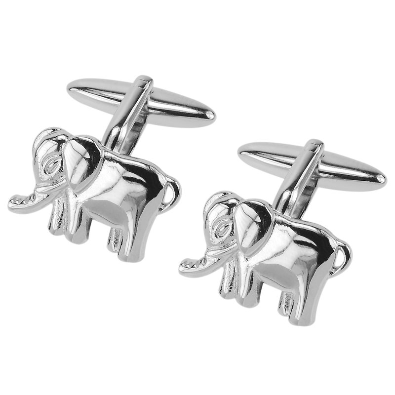 Elephant Cufflinks - Cuff Links - Other Metals Silver