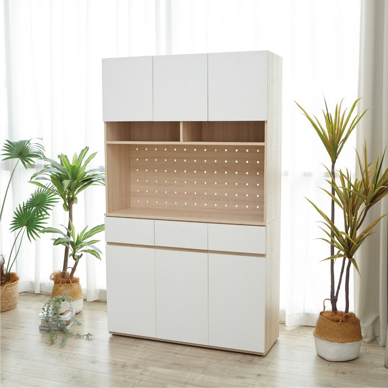 Starry 創意洞洞板三門餐邊櫃/儲物櫃(免組裝/系統家具/200cm) - 其他家具 - 木頭 卡其色