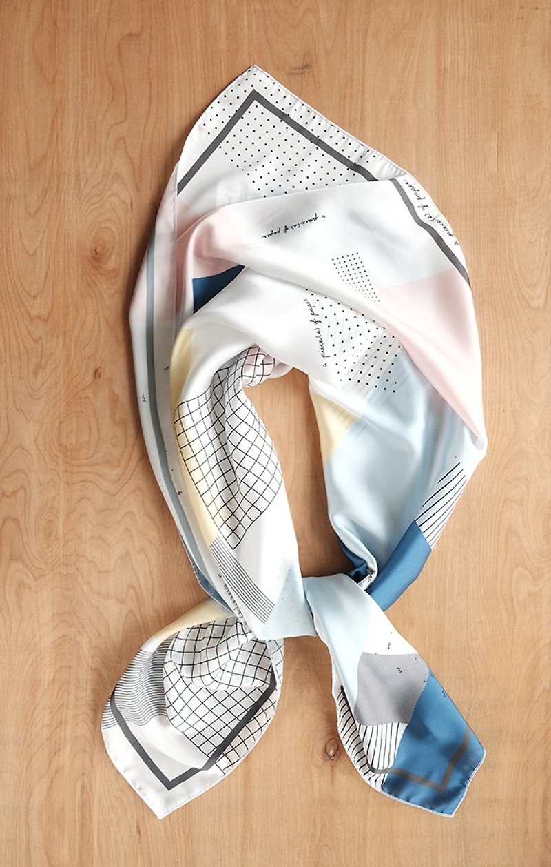 Polyester Scarves White - SCARF : Graphic Pastel