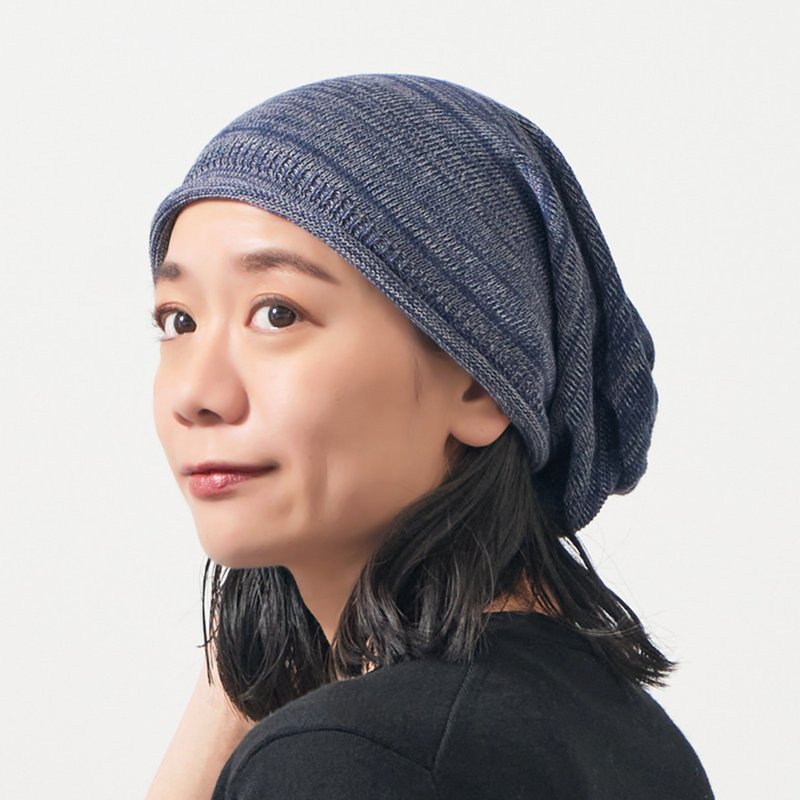 Mens & Womens 100% Organic Cotton Slouchy Beanie, Lightweight Chemo Headwear - 帽子 - 棉．麻 黑色