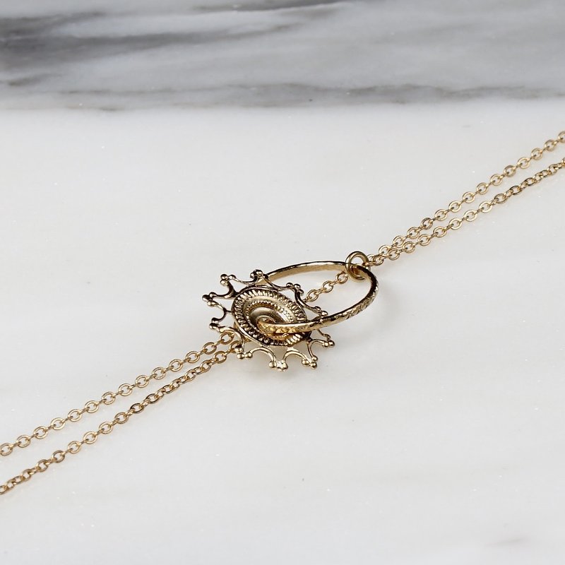FAVORITE necklace hand-made by French independent designer Paris workshop craftsman - สร้อยคอ - ทองแดงทองเหลือง สีทอง