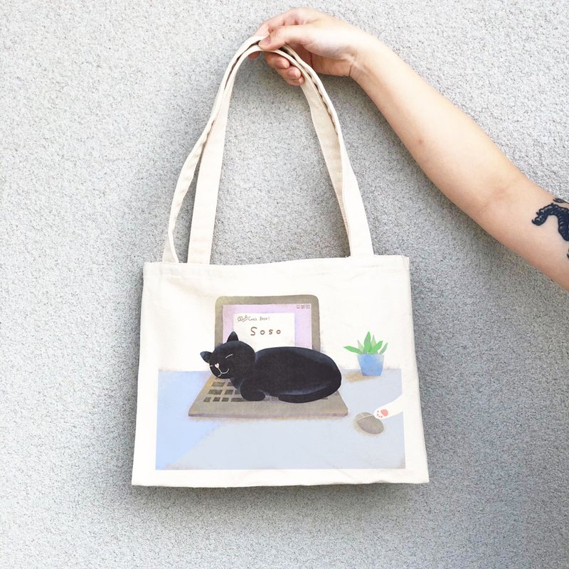 [Customized Gifts] Cat Series Bag | Customized text - กระเป๋าถือ - ผ้าฝ้าย/ผ้าลินิน 