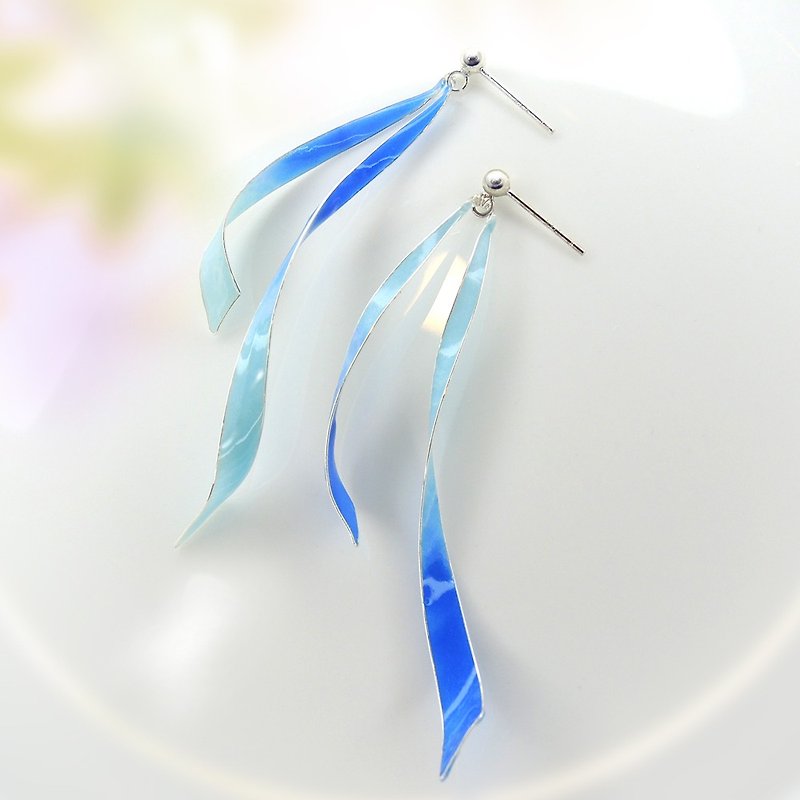 Ribbon series three ear needle / Clip-On - Earrings & Clip-ons - Other Materials Multicolor