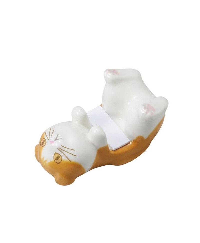 Japanese Magnets cute animal series cat-shaped mobile phone holder/mobile phone holder-Scottish fold cat - Phone Stands & Dust Plugs - Porcelain Orange