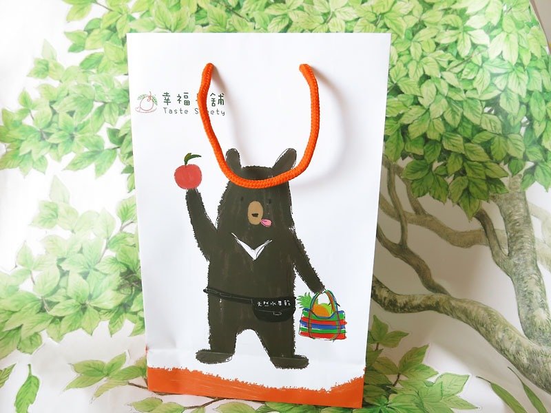 Happy Fruit Shop-Gift Bag-Bear Boss-A2 White Orange - อื่นๆ - กระดาษ สีส้ม