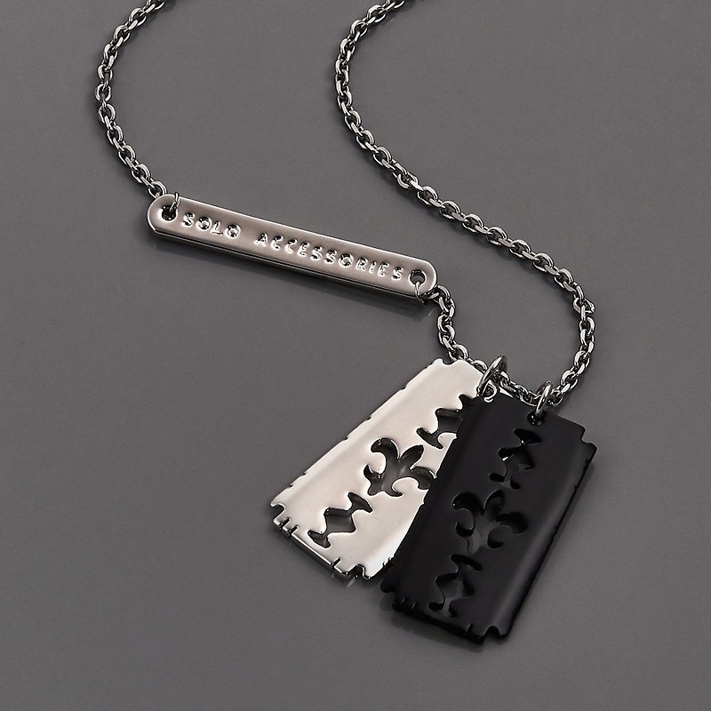 Contrast razor necklace - Necklaces - Other Metals Black