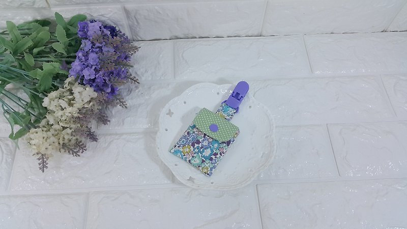 It’s Love Flower Peace Talisman Bag Clip (Purple Blue) - ซองรับขวัญ - ผ้าฝ้าย/ผ้าลินิน หลากหลายสี
