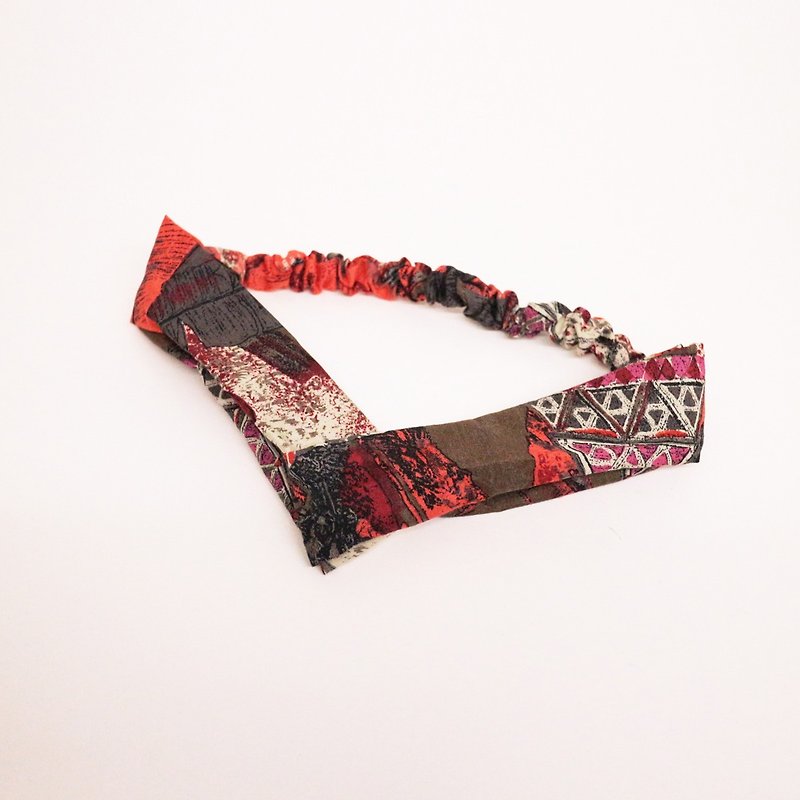 JOJA│ no time to play Wen Qing take the name: Japanese handmade fabric elastic hair band - เครื่องประดับผม - ผ้าฝ้าย/ผ้าลินิน สีส้ม