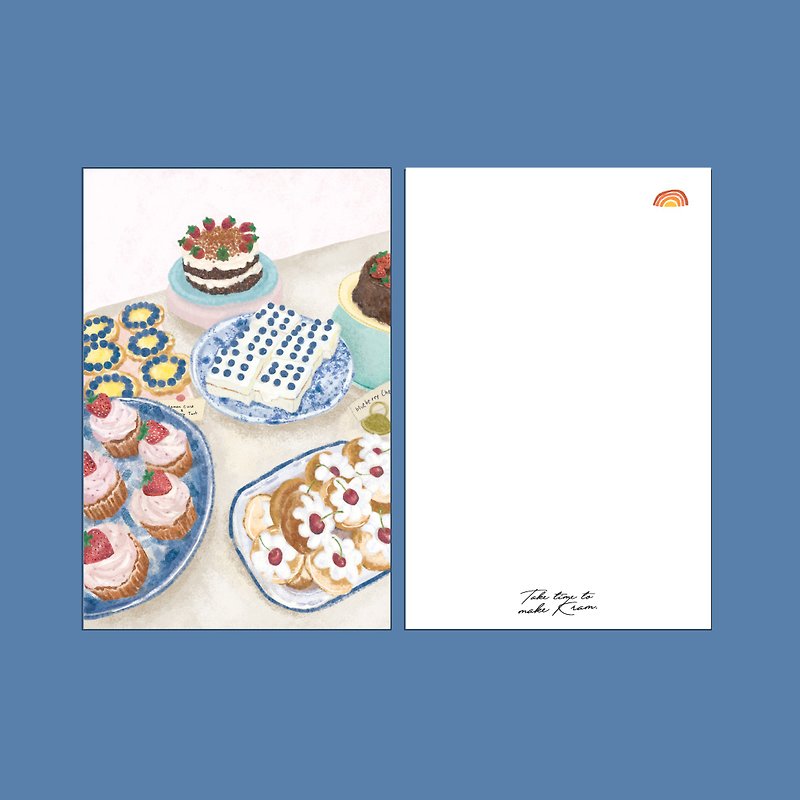 Life is short,eat dessert first 01 postcard - การ์ด/โปสการ์ด - กระดาษ 