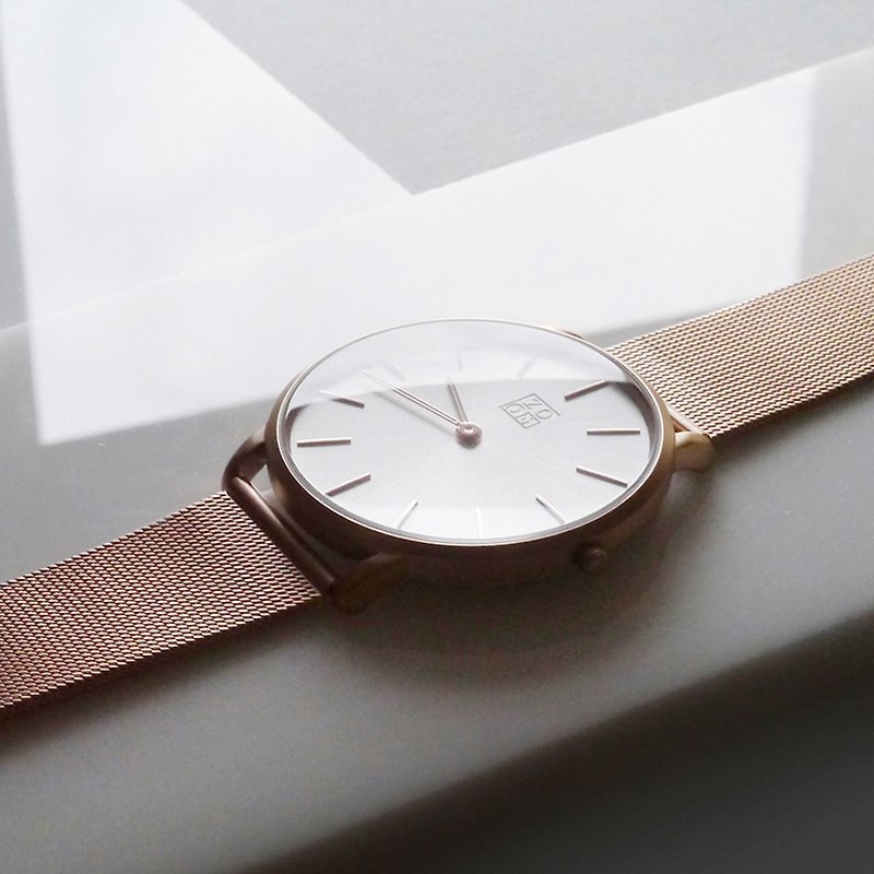 THIN 5010 極簡超薄米蘭帶手錶 - 玫瑰金 - 女錶 - 其他金屬 金色