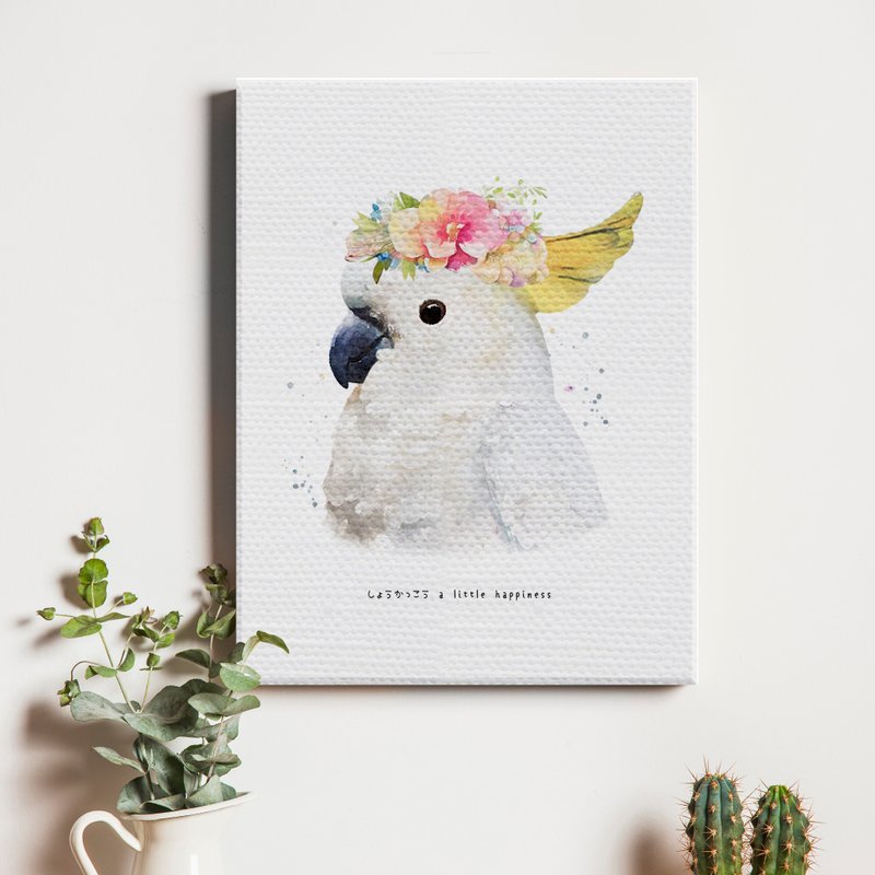 Cacatua alba/canvas/frameless painting/decoration - กรอบรูป - วัสดุอื่นๆ ขาว