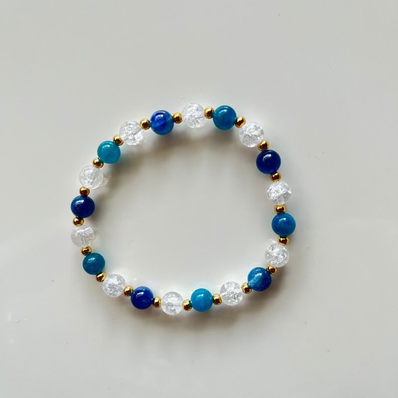 Blue Stone, Stone, Frozen White Crystal Bracelet - Bracelets - Crystal Blue