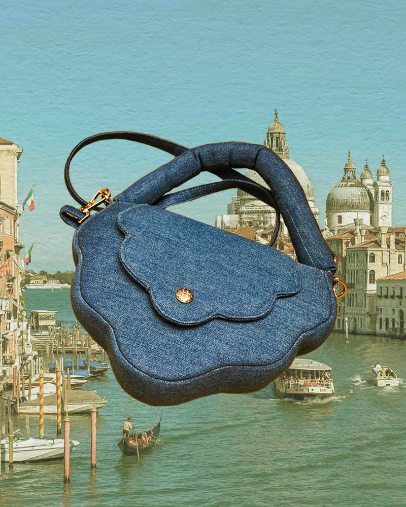 Mini Blooming Denim Bag - Handbags & Totes - Other Materials Blue