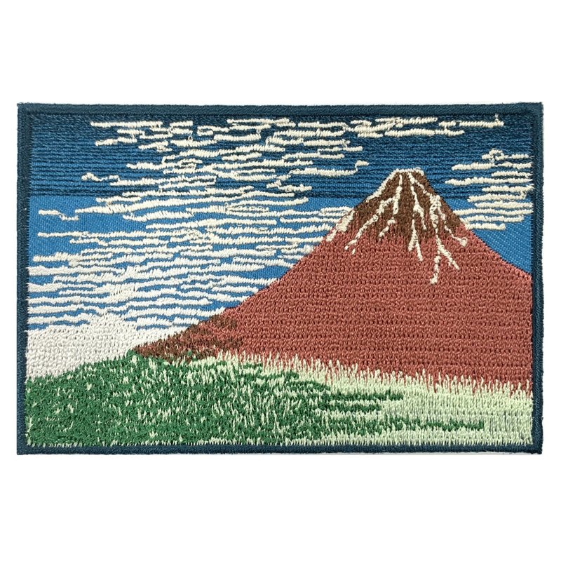 凱風快晴 日本浮世繪刺繡 葛飾北齋 刺繡徽章  胸章 立體繡貼 裝 - 徽章/別針 - 繡線 多色