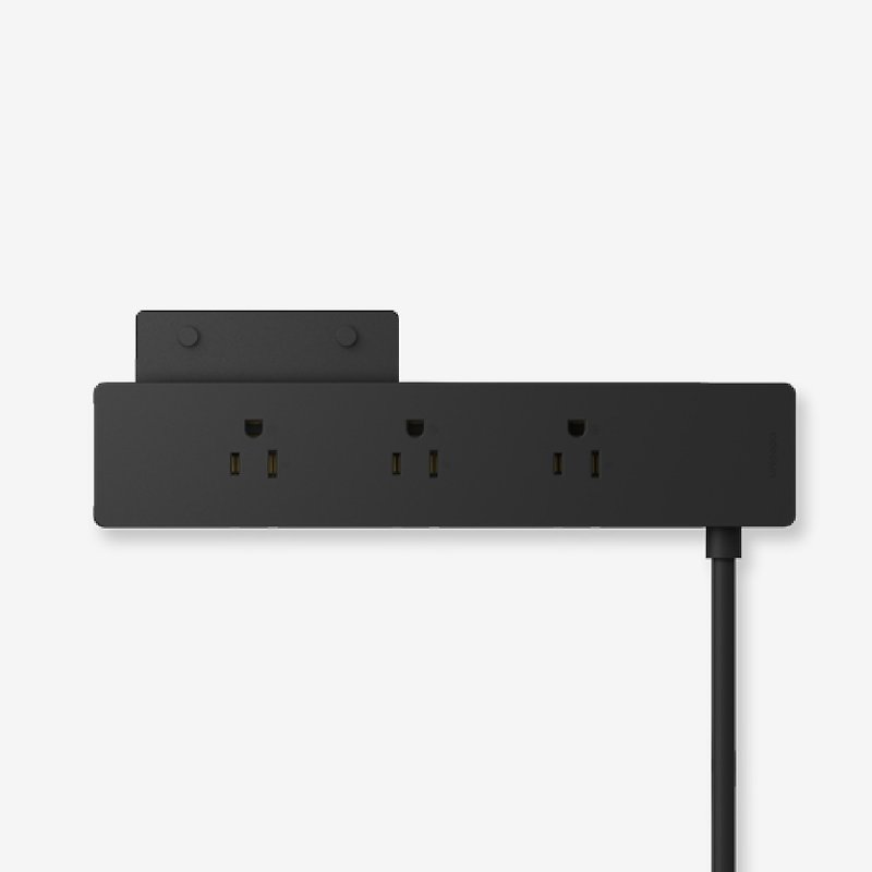 Unipapa organized extension cord black (with wall sticker back buckle set) 2.8m - อื่นๆ - พลาสติก สีดำ
