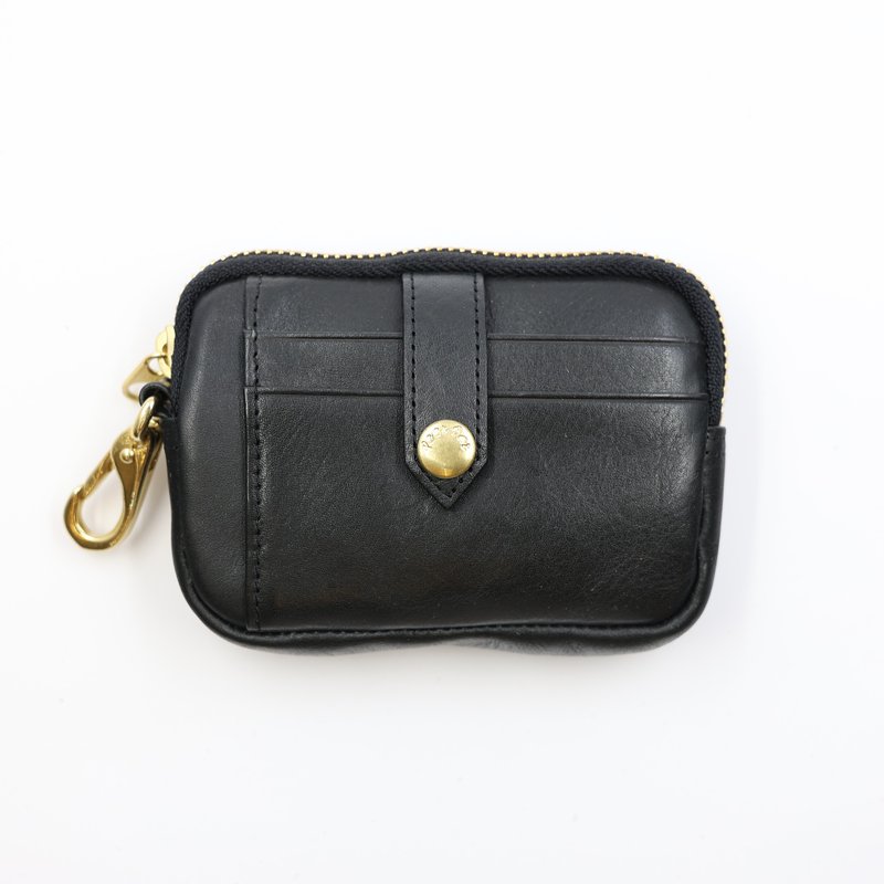 手工植鞣皮革-卡片零錢漢堡包 Card Coin Purse - 零錢包/小錢包 - 真皮 