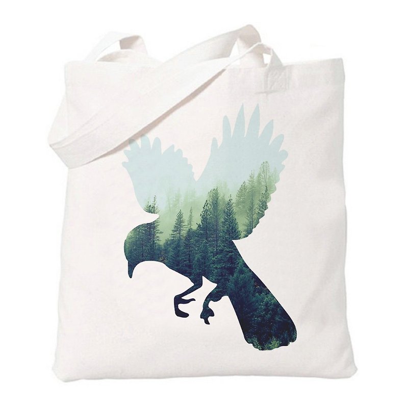 Bird-Forest Bird-Forest Natural Simple Triangle Geometry Wenqing Simple and Fresh Canvas Literary Environmental Protection Shoulder Handbag Shopping Bag-Beige - กระเป๋าแมสเซนเจอร์ - วัสดุอื่นๆ ขาว