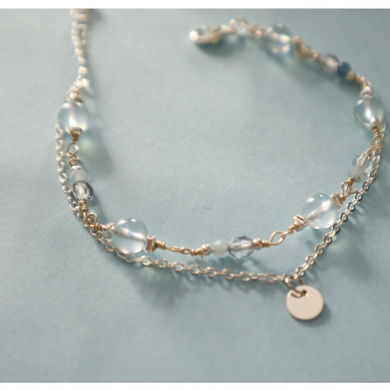 Stone Series II | March | Aquamarine | Enhance expression | Enhance self-confidence | Improve anxiety - Bracelets - Crystal Blue